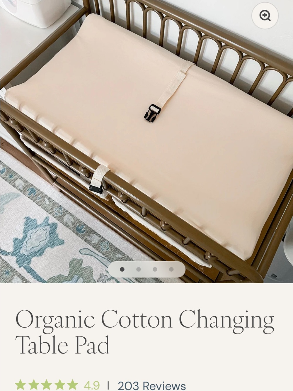 Naturepedic Organic Cotton Kids Changing Pad - Cream